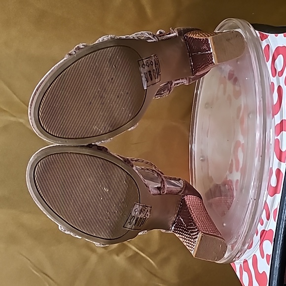 E Suede Strappy Heel Pink Rose soft sz 8 - Picture 7 of 7